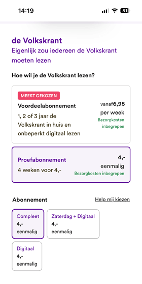kiosk op mobiel