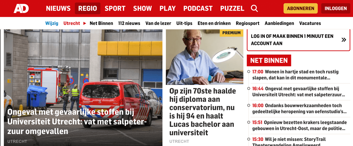 De regio staat centraal bij AD
